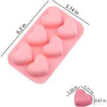 Heart Silicone Molds 1PC Valentine's Heart Chocolate Molds For Candy Ice Cube Resin Soap Jelly(Medium 1.8inch)