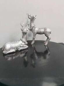 Fall Pumpkin Decor Vintage Statue With Stem Table Centerpieces For Home - Silver - View 3