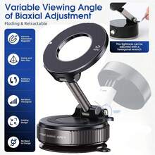 2026新款可调节折叠车载手机支架 - N52磁吸式手机支架，配备大吸盘，360°旋转，ABS材质，圆形时尚设计 | 送给女性、妈妈、女友、朋友和同事的最佳礼物 - 父亲节、情人节、生日、圣诞节的完美之选，兼容、安卓手机，生日礼物、送给家人、朋友的礼物，生日驾车配件，承重力强 - 彩色 - 查看 4