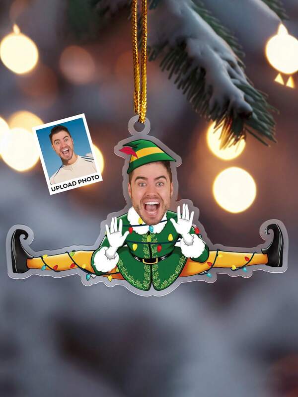 زخرفة عيد الميلاد المخصصة بالوجه، ديكور عطلة مضحك شخصي، هدية فريدة، تذكار صورة DIY، زينة شجرة احتفالية، فكرة هدية عيد الميلاد الممتعة، مستلزمات هدايا عيد الميلاد