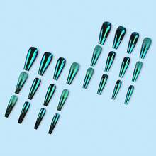 Xl Green Press On Nails St Patricks Long Coffin Nails Press Ons Spring Green Chromeses Designs False Nails Full Cover Acrylic Press Ons Gift For Womens 24pcs{Inchcolor_nameinch:InchGreen-002inch} - 綠色-002 - 查看 5