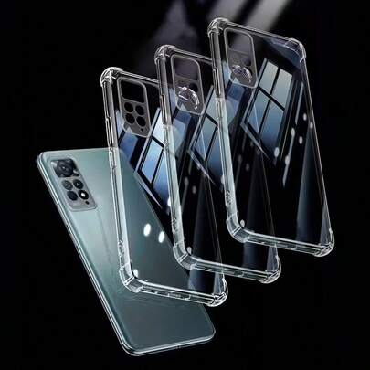 3个装透明防震手机壳，适用于多种手机，也兼容小米手机。透明手机保护壳。手机壳、手机套、防震手机壳、透明手机壳。