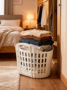 可折叠带提手洗衣篮，大容量衣物及毛绒玩具收纳盒，脏衣整理架，节省空间悬挂式洗衣篮，适合旅行、储物、宿舍及公寓使用（请注意产品尺寸。谢谢！） - 彩色 - 查看 18