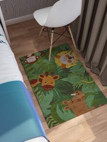 1pc Fashionable Cartoon Creative Faux Wool Rug Carpet, Small Animal Pattern Carpet, Skin-Friendly Soft Carpet, Versatile Living Room Carpet, High- Product, Festival New Arrival Hot Selling Item, Suitable For Living Room, Bedroom, Study, Thickness 0.7-1.0cm (Handmade Measurement With Reasonable Error)