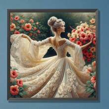 Kit de pintura com diamantes em acrílico (1 peça), padrão artístico elegante, cobertura completa, ideal para adultos, decoração para quarto, corredor, escritório e banheiro. Atividade artesanal fácil de fazer você mesmo. Presente perfeito. Moldura não inclusa.