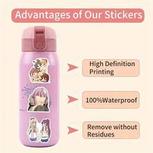 56 Yuri Stickers - Retro-Style Vinyl Aesthetic Stickers, Suitable For Scrapbooks, Diaries, Laptops, Bumpers, Skateboards, Water Bottles, Computer And Mobile Phone Decorations, Cartoon Character Designs, Reusable Adhesive - 1 - Xem 6