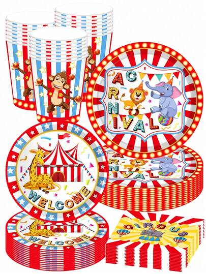 这款50件套一次性餐具套装包含10个纸杯、10个7英寸纸盘、10个9英寸纸盘和20张餐巾纸。非常适合露营派对、户外烧烤、野餐、婚礼、聚会和生日派对。套装内含可爱的卡通派对装饰品和配套的一次性餐具。是派对装饰、家居装饰、生日装饰和派对用品的理想之选。