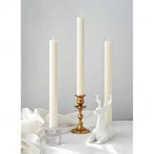10inch Candle Sticks, Ribbed Taper Candles, Ivory, 4-Pack, Unscented{Inchsize_nameinch:InchRibbedinch,Inchcolor_nameinch:InchIvoryinch} - Ivory - View 6