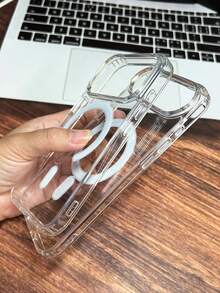 Minimalist Acrylic Wireless Magnetic Charging Transparent Phone Case Compatible With IPhone 17 Pro Max/17 Pro/17 Air/17/16 Pro Max/16/16 Pro/16 Plus/11/15/15 Pro/15 Pro Max/12/13/14 Pro Max/11 Pro/11 Pro Max/12 Pro/12 Pro Max/13 Pro/13 Pro Max/7 Plus/14 Pro/14 Pro Max/14 Plus/12 Mini/13 Mini, Durable And Anti-Yellowing Hard Shell - Transparent Magnetic Suction - View 9