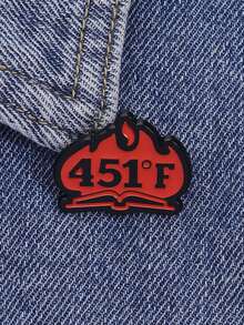 1pc 451 Book Flame Enamel Needle Creative Fun Brooch Clothes Backpack Jewelry Gift For Friends Jewelry Gift - Multicolor - View 11