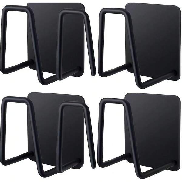 1/2/4/6/8/10pcs No Drill Sponge Holder, Kitchen Sponge Rack, Stainless Steel Sink Drain Rack, Suitable For Smooth Tiles, Painted Walls, Mirror Surface Wall Mount Storage Rack (Black/Silver White)