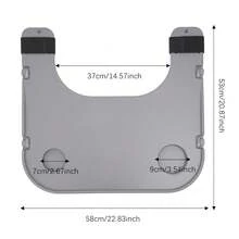 Wheelchair Tray Table, Removable Wheelchair Lap Tray Table W/Cup Holder, Portable Wheelchair Dinner Table Accessories Fits Wheelchair Arms Of 19.5" - 20.5" For Eating, Reading, Resting (Gray) - Default - View 5