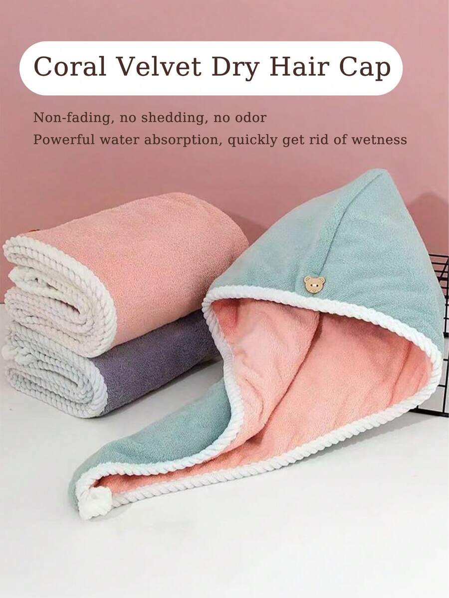 1 Piece Double Layer Thickened Hair Drying Cap For Women Super Absorbent Quick Drying No Blow Needed Soft Comfortable Skin Friendly Elastic Band Design Popular Style Hair Towel Wrap Headscarf For Daily Bath Shower Post Hair Washing Spring Summer Autumn Winter Beauty Essentials For Makeup Lovers Skincare Enthusiasts Birthday Gift Daily Use Hair Care Accessory,Travel Essentials,Travel Essential,Hairstyle,Hairdressing,Hair,Travel,Hair Products,Hair Tools,Hair Stuff,Barber,Barber Accessories,Barbershop,Hairdressing Equipment