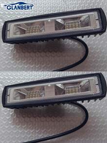 GLANBERT 2pcs/Pack Car LED Work Light 48W Ultra Bright Spotlight Motorcycle Off-Road Vehicle Modification Headlight Car Auxiliary Lighting Light