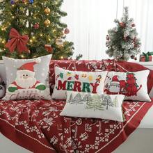 Pillow Covers, 12x20'' 1PCS Soft Pellet Velvet Embroidery Trees Brown White Decorative Lumbar Pillow Cover With Tassel Luxury Throw Pillow Bed Home Living Room, Olive Green, Holiday Decor - 8棵聖誕樹 - 查看 2