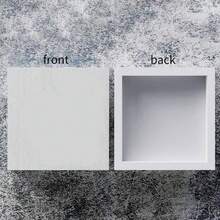 1PC Fun Bathroom Sign "Please Put The Toilet Lid Down Before Flushing" - A Humorous Decorative Piece For A Faux Wood Toilet Seat With A Lid-Down Reminder. Classic Black And White Box-Style Bathroom Sign Suitable For Home, Guest Bathrooms, Or Shower Rooms (5x5x1.6 Inches) - Easy-To-Install Hanging Holes. - 白色 - 查看 5