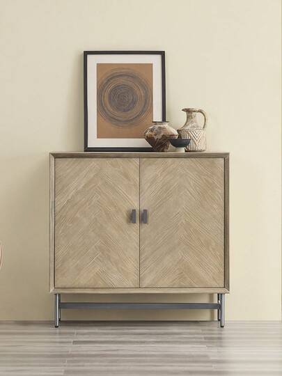 SoBuy Bufet/Comodă/Dulap de Bucătărie – Preasamblat și Robust cu o Capacitate de Încărcare de 49 KG – Amortizoare de Ușă Silențioase și Anti-Răsturnare, Pentru Hol, Living, Bucătărie, Lemn de Hevea, Gri Aspect Lemn, 90x40.5x86.7cm, HFSB06-N