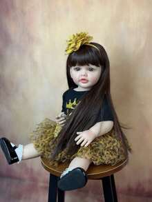 55cm Soft Vinyl Full Body Reborn Girl Baby Can Stand Doll , 22inch Lifelike Princess Toddler Newborn Art Bebe Birthday Christmas Gifts For Child - Negro - Ver 7