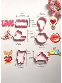 6 قطع مجموعة قوالب تشكيل البسكويت بأشكال حيوانات - كورجي، طائر الحب، بجعة، ملحقات إعلان عيد الحب الرومانسي - قوالب تشكيل بسكويت ثلاثية الأبعاد، أداة ضغط، هدية عيد ميلاد، ديكورات عيد الحب، هدايا عيد الحب، ديكورات عيد الحب - وردي - مشاهدة 8