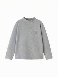 Balabala 男女童长袖T恤，柔软百搭，2025秋冬系列 - 淺花灰 - 查看 1