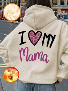 1 Set Girls' Casual Printed Hooded Sweatshirt, Suitable For Autumn/Winter, Students And Tween Girl, Long Sleeve Thick Fleece Design - Soft And Comfortable Sweatshirt, Ideal Choice For Warm Moments! - Apricot - View 3
