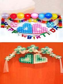 100pcs/Roll Double-Sided Transparent Balloon Glue Dots, Suitable For Wedding And Birthday Decorations - Multicolor - View 3