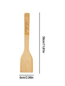 1/5pcs Customized Wooden Cooking Spoons, Suitable For All Kitchens. Salad Spatula Made Of Bamboo And Wood, Kitchen Cooking Tools, Personalized Wooden Spatula And Wooden Spoon, Three-Line Spatula, Natural Bamboo And Wood Non-Stick Surface, Multi-Functional Cooking Tools, Handmade Mother's Day Essential - Multicolor - View 10