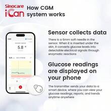 Sinocare 2pcs, 15-Day Continuous Glucose Monitoring System, ICan CGM - 2pcs - View 6