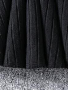 Girls Elegant Bow Collar Long Sleeve Dress, Suitable For Casual Daily Wear, Autumn - Black - View 8