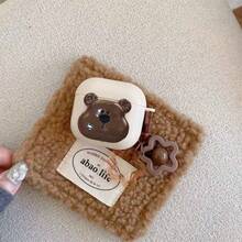 1pc Cute Bear Design Protective Case Compatible With Apple Bluetooth Earphones 1/2/3/4, Pro/Pro2/Pro3 - Brown - View 5