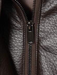 Seelio Autumn/Winter New Women's Fashion Leather Jacket, Minimalist European Style, Versatile Litchi Texture