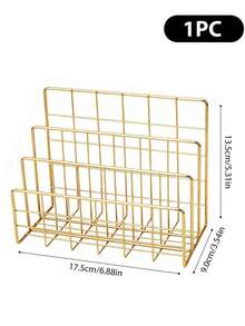 1/2pcs Industrial Style 3-Tier Metal Bookshelf - Modern Desktop Storage Rack, Sturdy And Durable, Suitable For Home, Office, Library Organization, Space-Saving, Can Be Used As Bookshelf And Magazine Rack - Multicolor - View 14