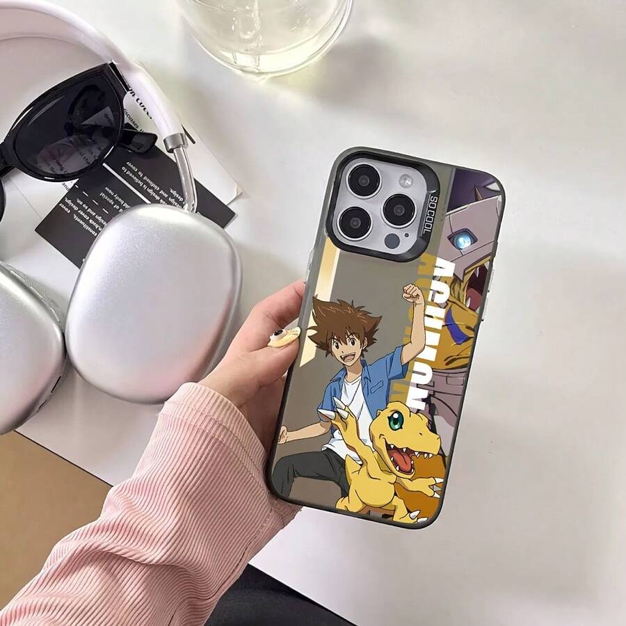 Funda de Teléfono Monstruo Digital para 16, 15, 14, 13, 12, 11 Pro, X, XR, XS, 8, Plus - Cubierta Trasera Mate Antigolpes17 17promax - Negro - Ver 1