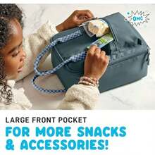 Fit & Fresh Connor - Lonchera para niños, versátil con aislamiento térmico para escuela y campamento, bolsa de almuerzo para adultos con bolsillo frontal con cierre, verde(Estándar gris (Boulder Gray)) - Tipo 2 - Ver 4