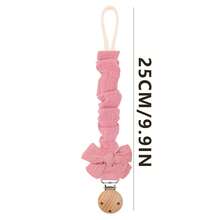 2pcs Baby Solid & Printed Pacifier Clips, Bowknot Pacifier Holder, Wooden 3-Hole Pacifier Clips, Suitable For Daily Use In Blue, Pink, Khaki