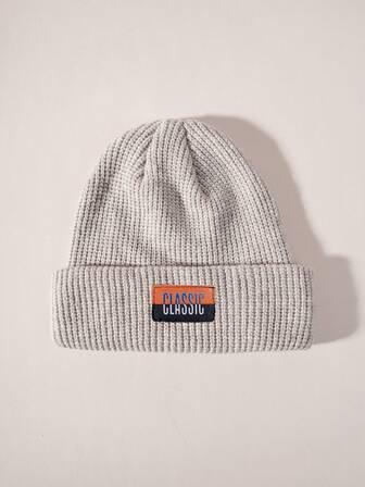 1 pieza Gorro de punto clásico, casual y versátil para hombres y mujeres, ropa de invierno