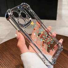 Funda de Teléfono Árbol de Navidad para 17 16e 16 15 14 13 12 11 Pro X XR XSMAX 8 Plus, Cubierta Trasera Transparente Suave a Prueba de Golpes - Colores mixtos - Ver 3