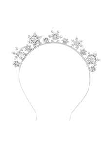 1pc/2pcs Christmas Snowflake Elegant Glass Snowflake Headband, Suitable For All Seasons, Wedding Decoration, Crown Headband, Evening Dress Accessory, Rhindiamond Headpiece - Silver - View 5