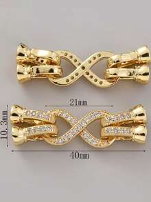 1 Pc Brass Jewelry Accessories -Lnset Zirconia Hook Connector Necklace And Bracelet Making,DIY Accessories