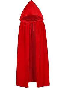 1件圣诞派对服装小红帽斗篷，带帽红色仙女公主斗篷，适用于各种节日派对和角色扮演 - 彩色 - 查看 9