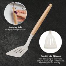 [19 Piece KITCHEN UTENSILS SET]Kitchenware Utensils And Knife Set,Practical Kitchen Accessories Includes 9 Piece Non-Stick Silicone Cooking Utensils- 5 Piece Sharp Stainless Steel Chef Knives- Scissors -Whisk Tongs And Cutting Board ,Kitchen Utensil Set Be Your Kitchen Assistant,Kitchen Essential- Great For Chefs, Bakers, Pastry Chefs, Or Amateurs. Best For Stirring, Scraping, Folding, Cooking, And Steaming All Kinds Of Food,Room Decor. It's A Thoughtful And Practical Present For Any Cooking Enthusiast,Christmas Gift For Home Chefs • New Year's Culinary Upgrades - 白色 - 查看 8