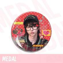 Juhoon 多主题可爱亮面徽章套装，58mm 个性化胸针吊坠粉丝周边 + 服装别针 收藏级粉丝应援周边 - 彩色 - 查看 2