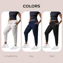 Common 3 Pack Sweatpants Women - Womens Sweatpants With Pockets, Fleece Womens Joggers, Yoga Pants (Available In Plus) - 黑色 / 海軍藍 / 淺灰色 - 查看 3