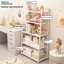 Librería Multiusos De 5 Niveles Con Cubos De Almacenamiento - Blanco - Ver 10