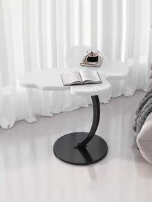 1 pieza Mesa lateral/mesa de centro de madera, diseño artístico con marco de acero al carbono, resistente y estable, adecuada para el hogar, la sala de estar, el balcón, el dormitorio, un regalo especial para los amigos - Multicolor - Ver 9