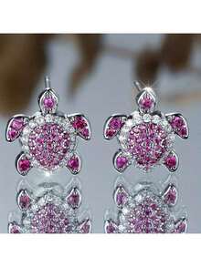 Pair Of Cute And Exquisite Turtle Earrings, Women's Party Banquet Fashion Accessories - 藍色 - 查看 2