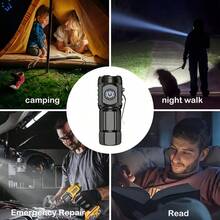 Mini Flashlight 2550 Lumens Rechargeable USB C Charging, Small Flashlights High Lumens 5 Modes, Pocket Light With Clip, Portable Flash Light For EDC,Camping, Hiking,Emergency - Black - View 12