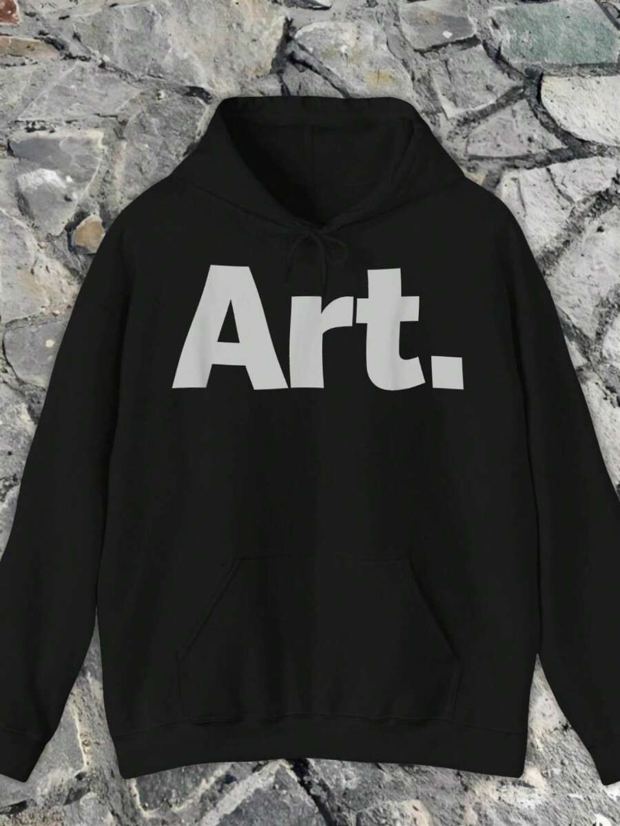 Fleece Sweatshirt,Black Hoodie, Modern Art Prints, Hoodies For Winter Season, Affordable Pricing – Great Value For Quality, Fade- Resistant – Keeps Its Color After Many Washes,Hoodies For Men And Women,Sudaderas Para Hombre,300g Cotton Casual Hoodies, Oversize Hooded Sweatshirt With Pockets,Graphic Hoodies,Fall And Winter Long Sleeve - 黑色 - 查看 1