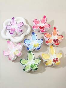 1pc Autumn And Winter Starfish Flower Hair Clip, Made Of PS Material, 10cm/3.94Inch, Suitable For Women's Headwear, Hair Accessories, Hair Clips, Claw Clips, Hair Claw On The Back Of The Head, Hair Claws, Suitable For Casual, Party, Street And Other Scenes. Cute And Versatile Style, High-End Hair Accessory, Can Be Used As A Holiday Gift, Can Be Worn For Four Seasons, Thick Hair And Thin Hair Can Be Used Fashion Hair Clutch Elegant Hair Jaw Clip - Multicolor - View 1