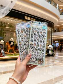 熊猫主题，可爱黑白熊防水浮雕贴纸，3D卡通泡泡贴纸，可用于铅笔盒、背包、水杯、桌面、汽车、行李箱、冰箱等处的泡沫贴纸装饰，也可作为剪贴簿涂鸦贴纸。 - 彩色 - 查看 4